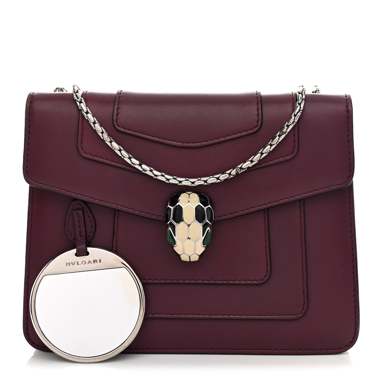 Calfskin Small Serpenti Forever Snake Strap Crossbody Bag Purple