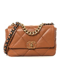 Lambskin Quilted Medium Chanel 19 Flap Brown