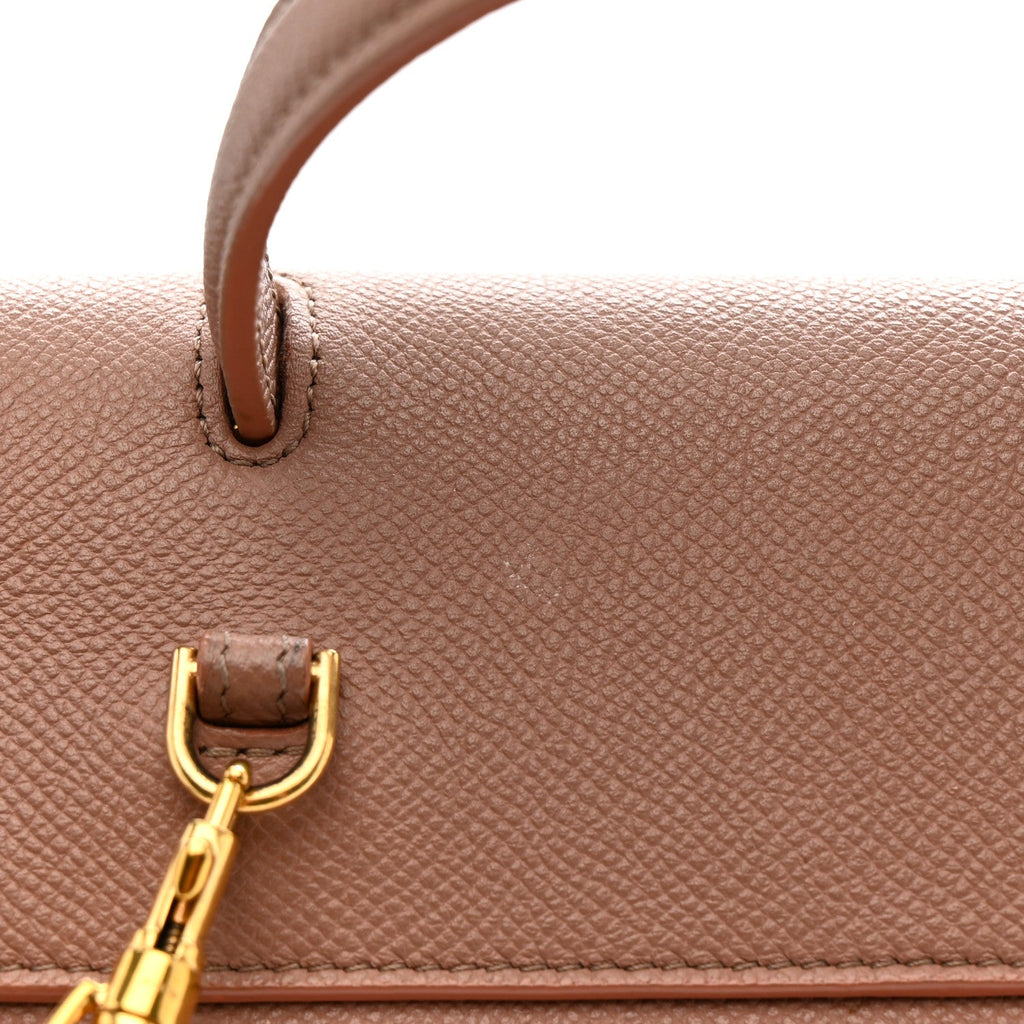 Grained Calfskin Nano Belt Bag Dark Pink