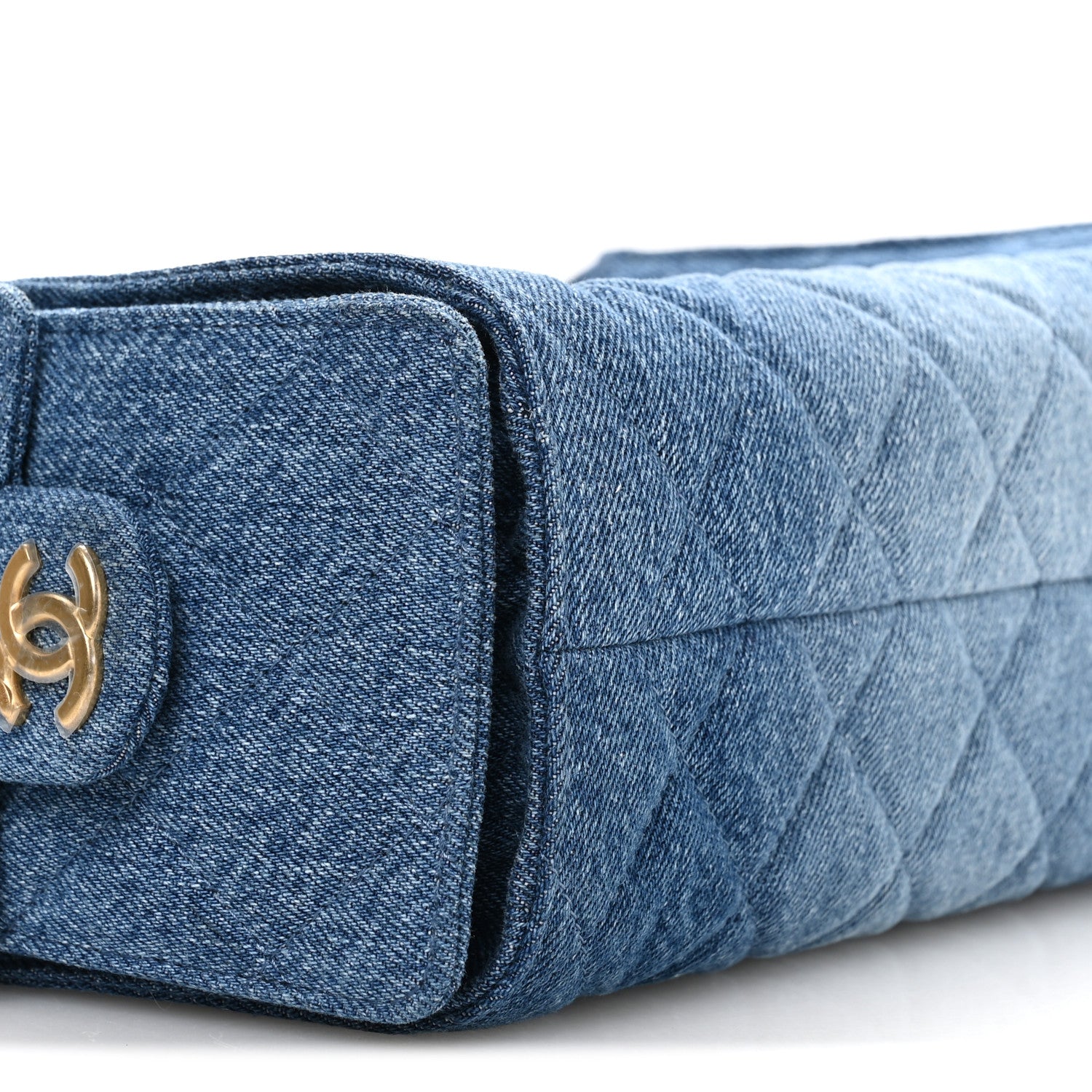 Washed Denim Quilted Mini Chanel 25 Handbag Blue