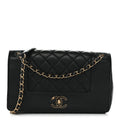Sheepskin Quilted Vintage Mademoiselle Flap Black