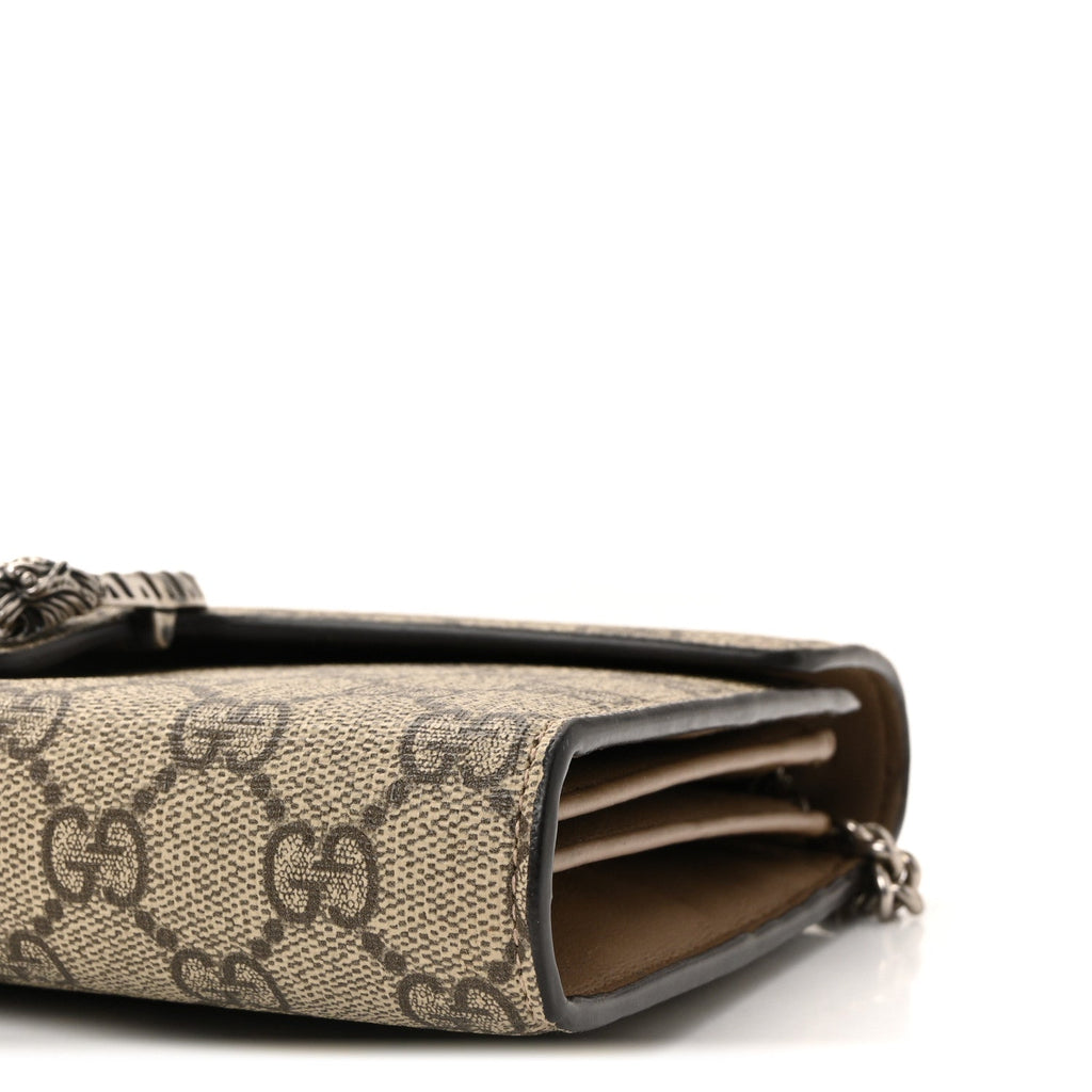 GG Supreme Monogram Mini Dionysus Chain Wallet Beige Taupe