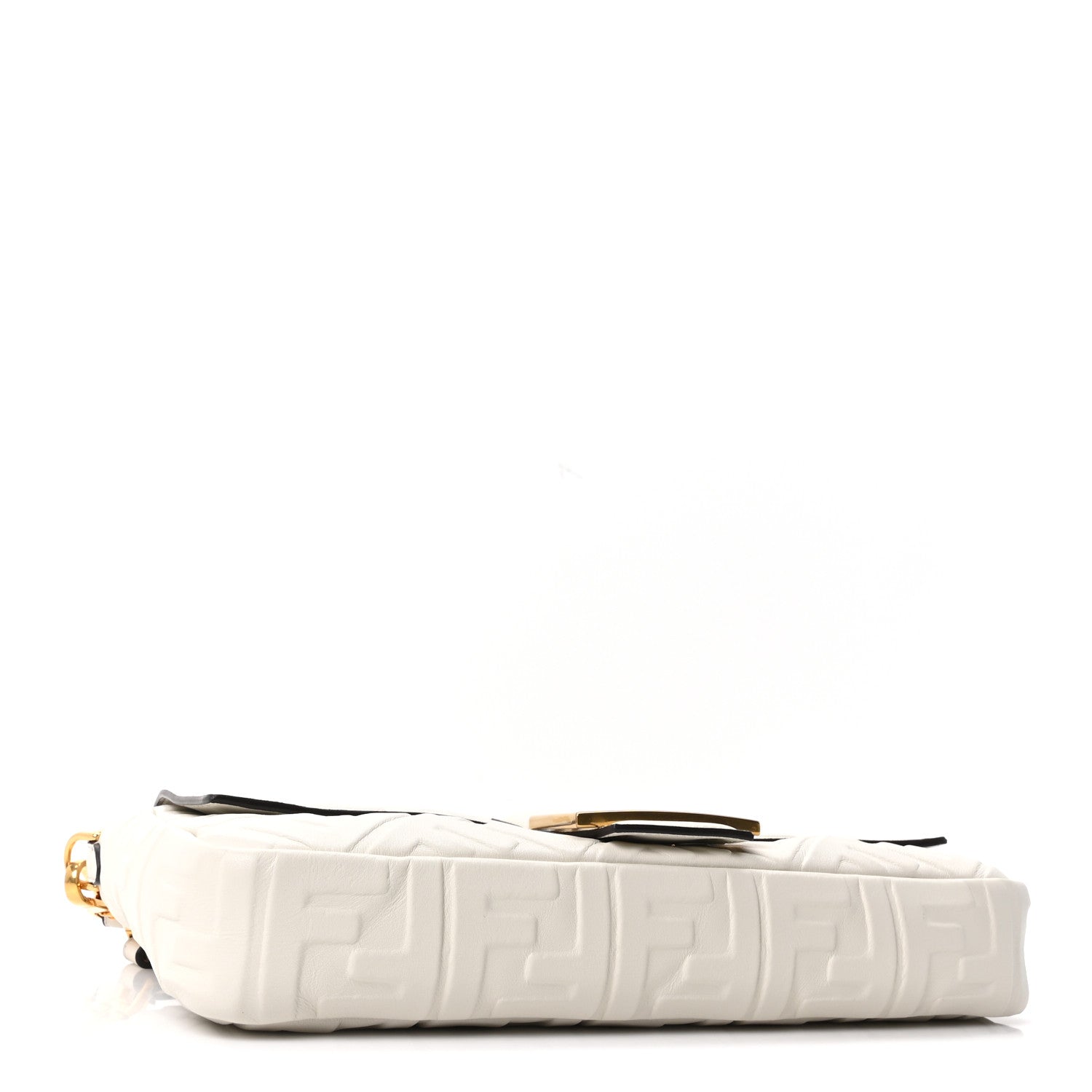 Nappa FF 1974 Embossed Large Baguette White