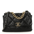Lambskin Quilted Large Chanel 19 Flap Black