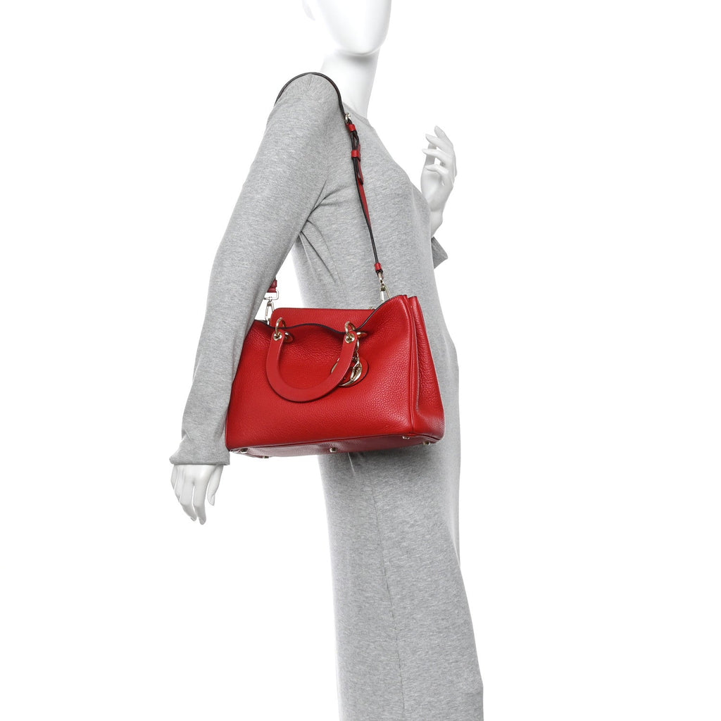 Calfskin Medium Diorissimo Tote Red