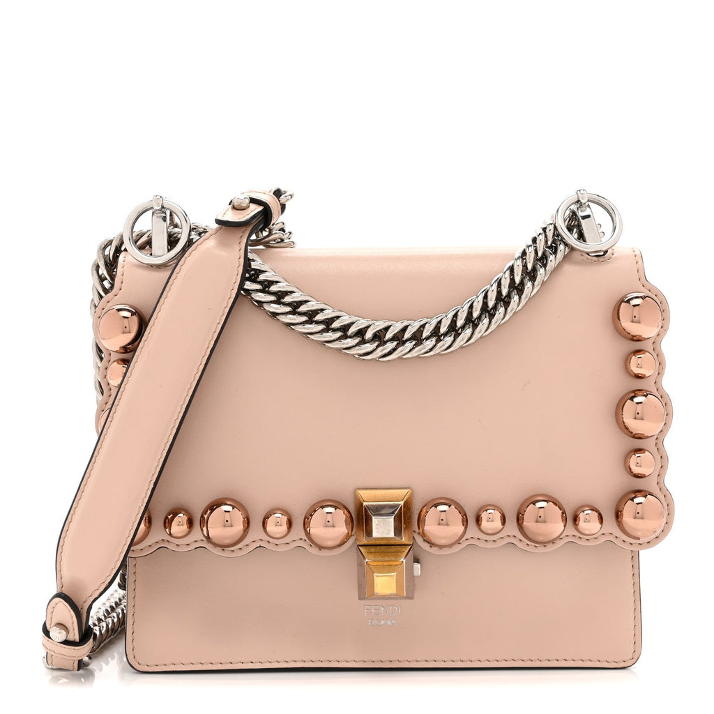 Vitello Liberty Pearl Scalloped Studded Small Kan I Shoulder Bag Soap