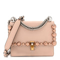 Vitello Liberty Pearl Scalloped Studded Small Kan I Shoulder Bag Soap