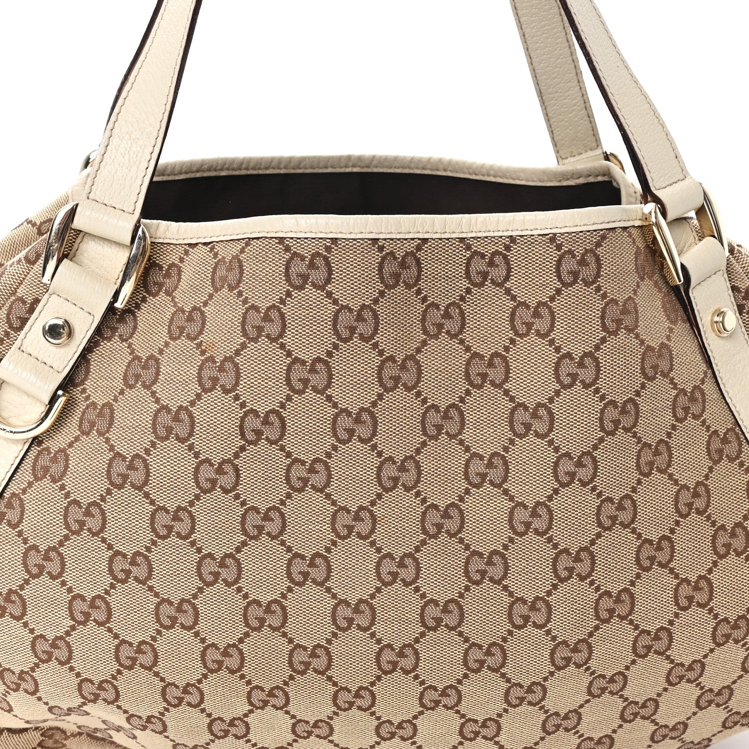 Monogram Medium Abbey Shoulder Bag Off White
