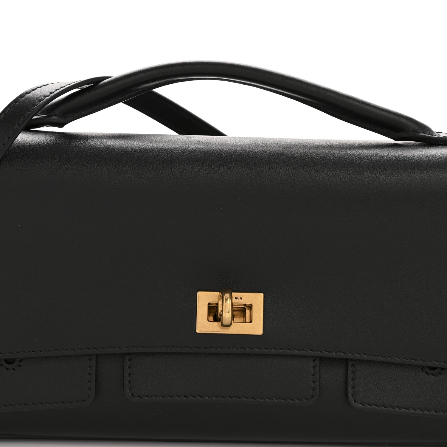 Smooth Calfskin Small Bel Air Clutch On Strap Black
