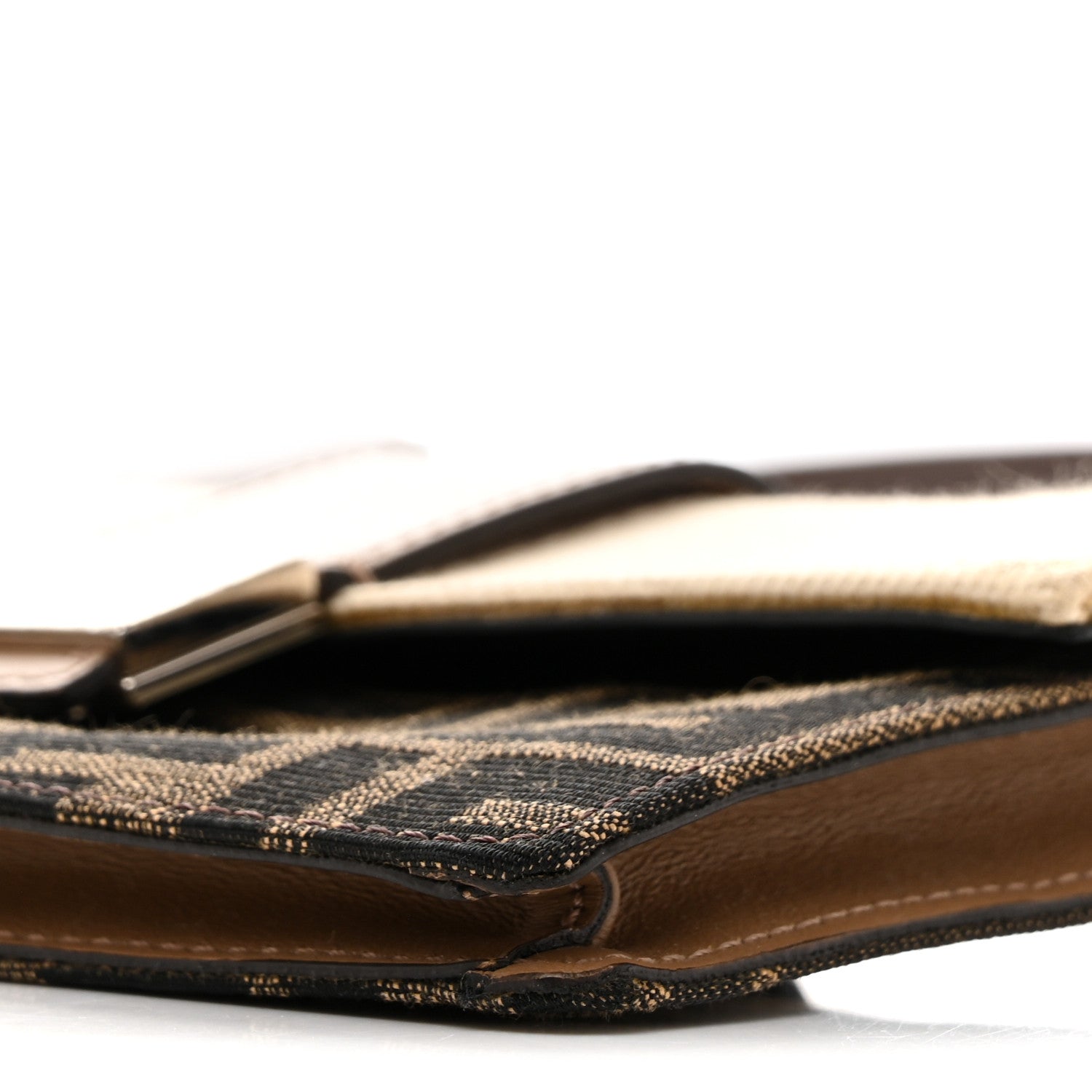 Fabric Jacquard Canvas Vitello Grace Pequin FF 1974 Baguette Belt Pouch Tobacco Moro Grezzo Sand