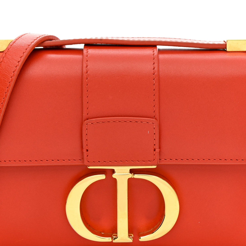 Smooth Calfskin Micro 30 Montaigne Flap Bag Orange