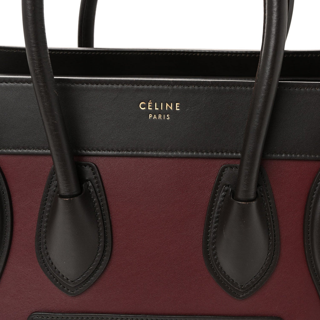 Smooth Calfskin Nubuck Micro Tri-Color Luggage Burgundy