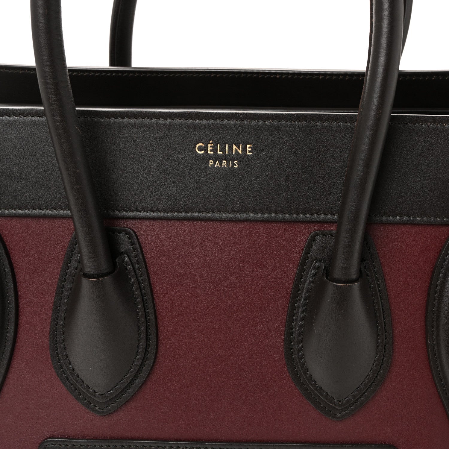 Smooth Calfskin Nubuck Micro Tri-Color Luggage Burgundy
