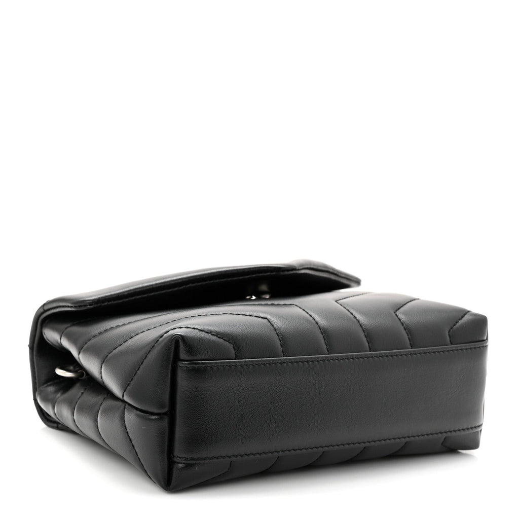 Calfskin Y Quilted Monogram Toy Loulou Crossbody Bag Black
