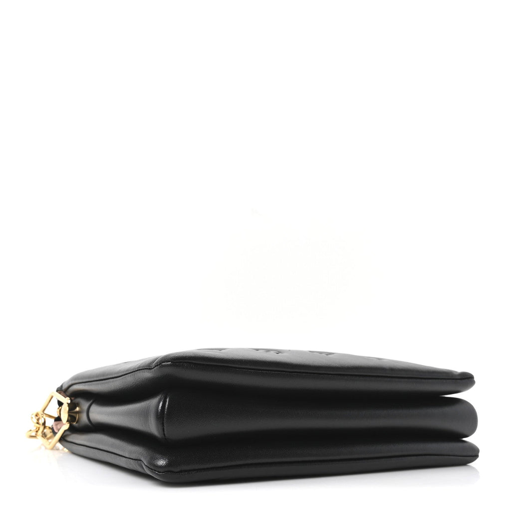 Lambskin Embossed Monogram Coussin PM Black