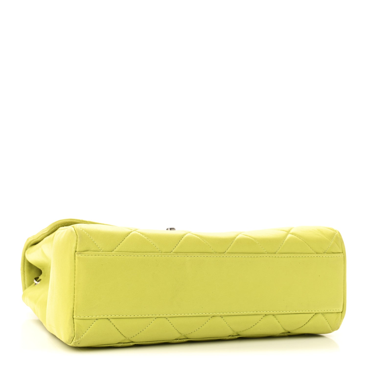 Lambskin Quilted CC Single Flap Green