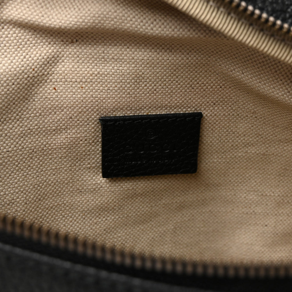 Grained Calfskin Logo Belt Bag Black