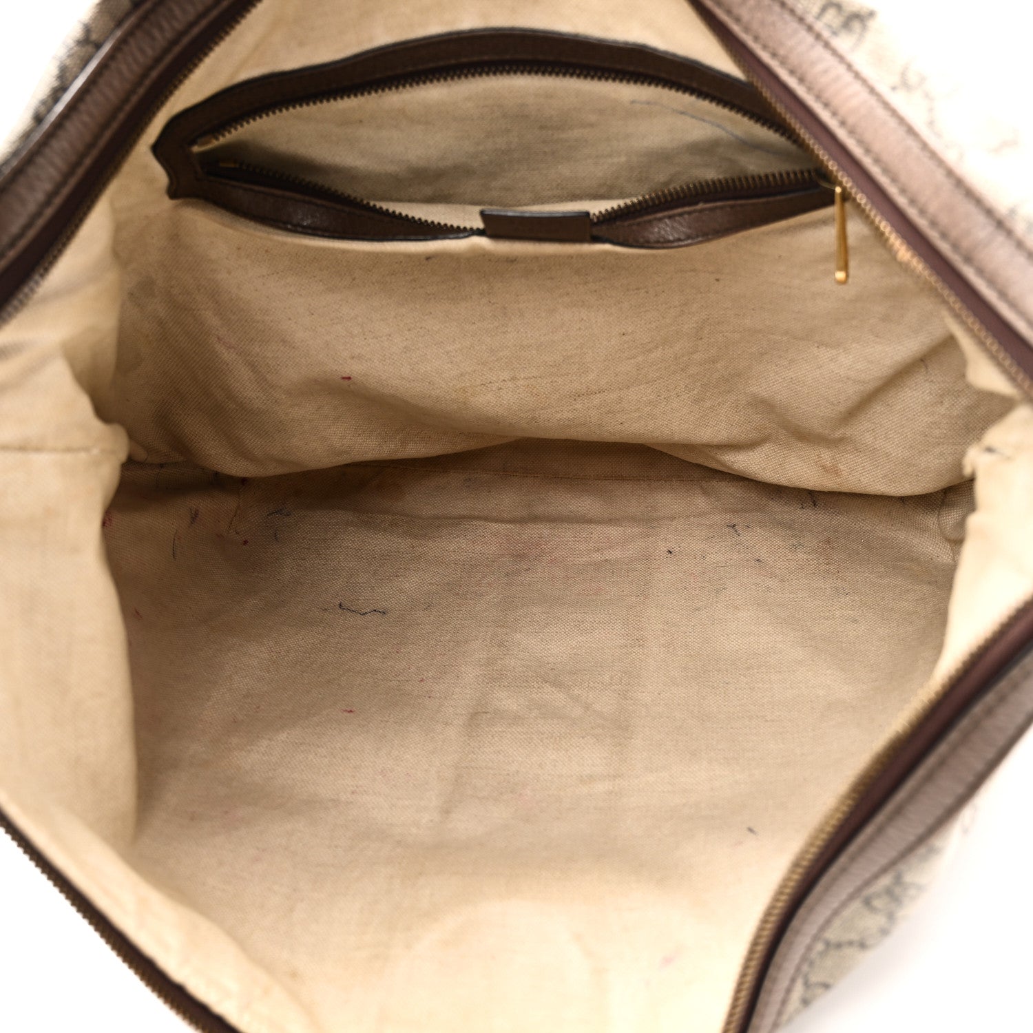 GG Supreme Monogram Web Ophidia Half Moon Hobo Brown