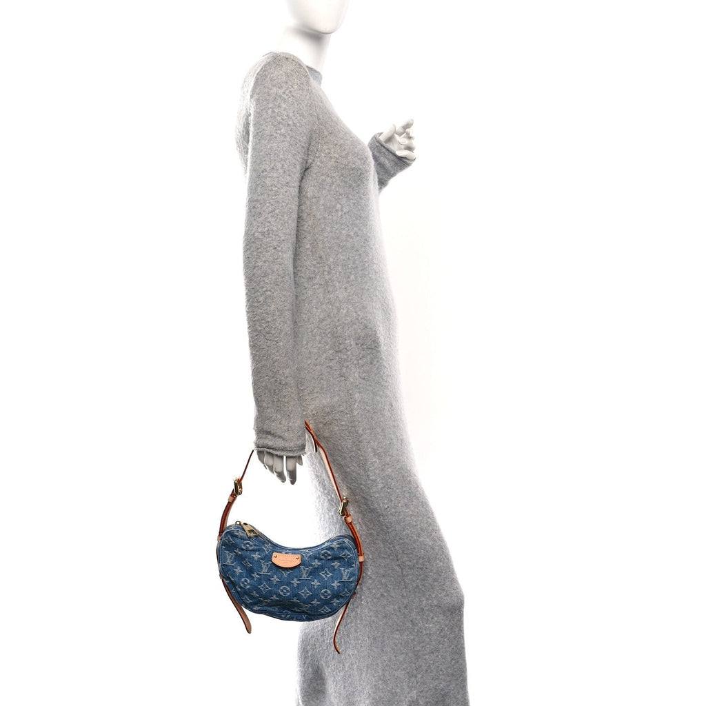 Monogram Denim Croissant MM Blue