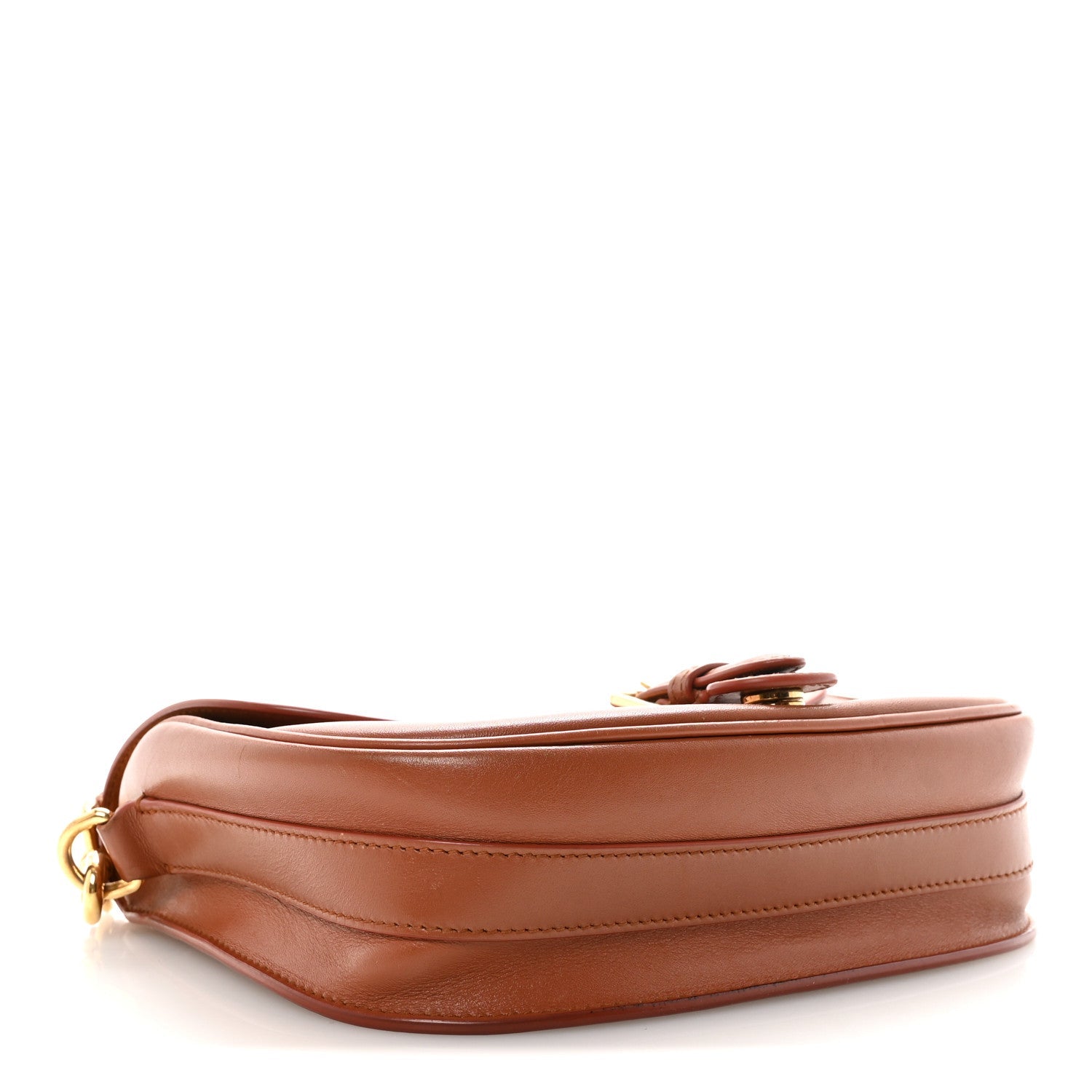 Box Calfskin Medium Bobby Flap Dark Tan
