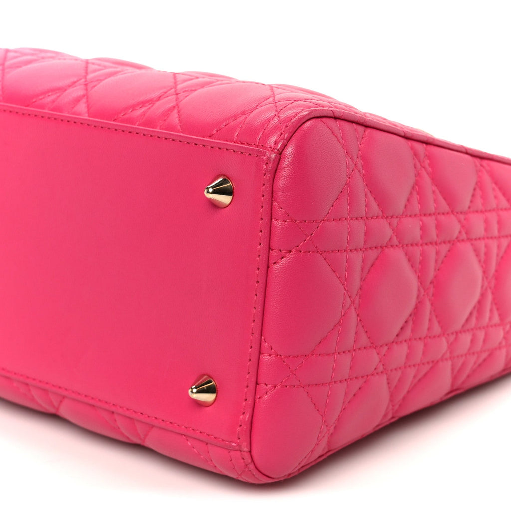 Lambskin Cannage Medium Lady Dior Fuchsia
