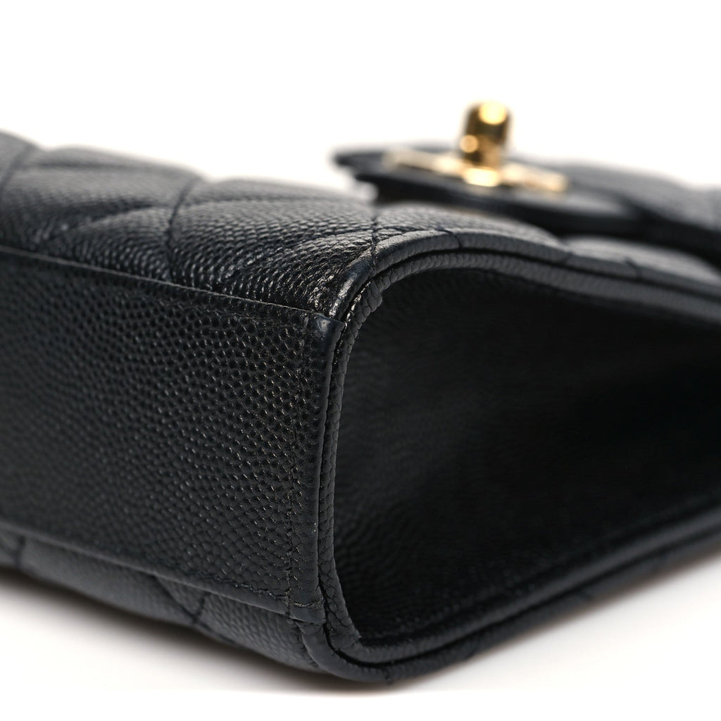 Caviar Quilted Classic Phone Holder Black