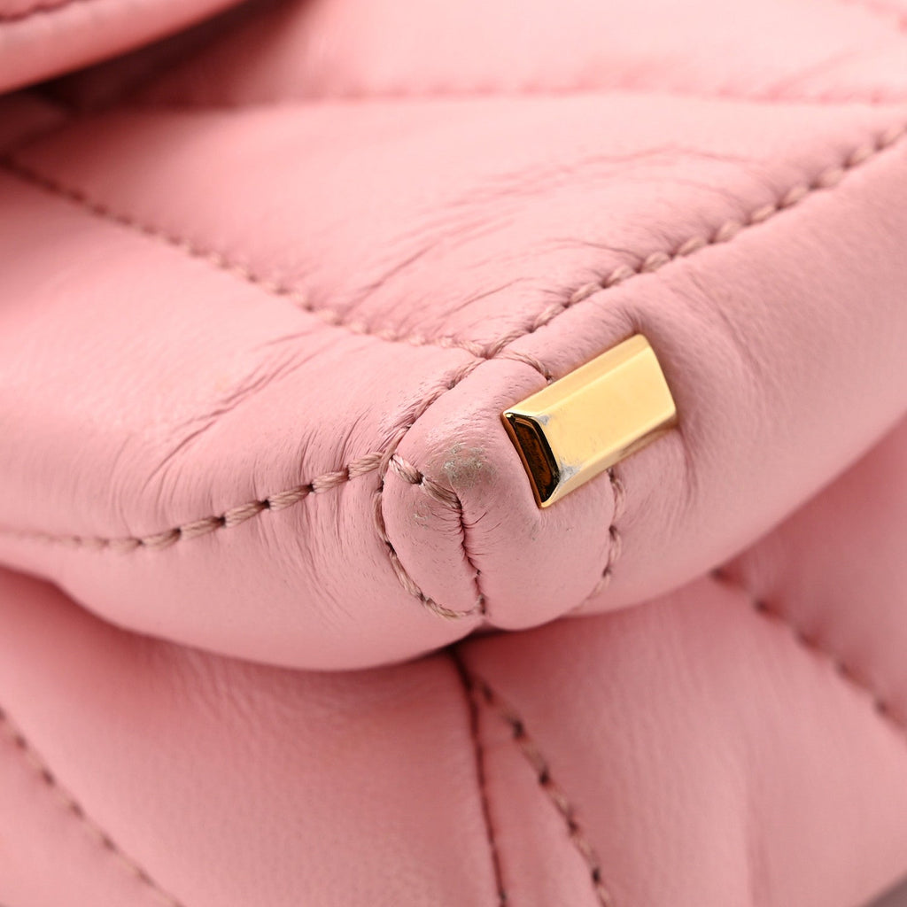 Lambskin Quilted Mini Kleio Crossbody Bag Light Pink