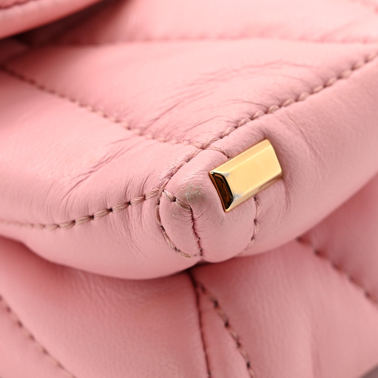 Lambskin Quilted Mini Kleio Crossbody Bag Light Pink