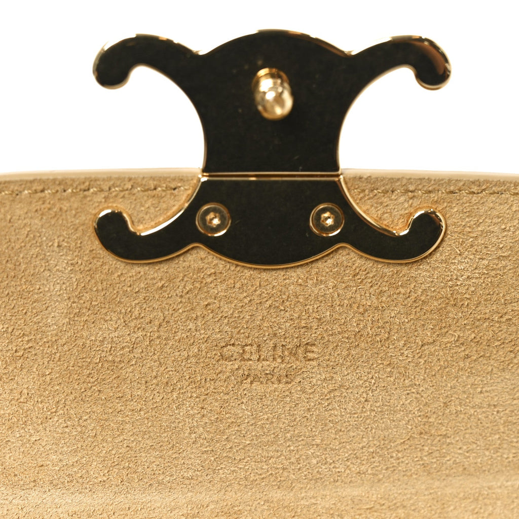 Suede Shearling Triomphe Mini Chain Claude Natural