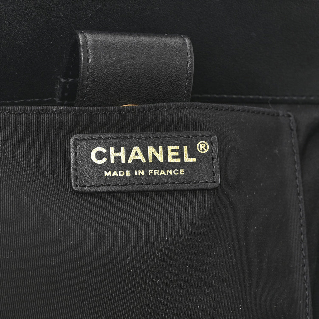 Calfskin Quilted CC Chain Accordion Tote Black