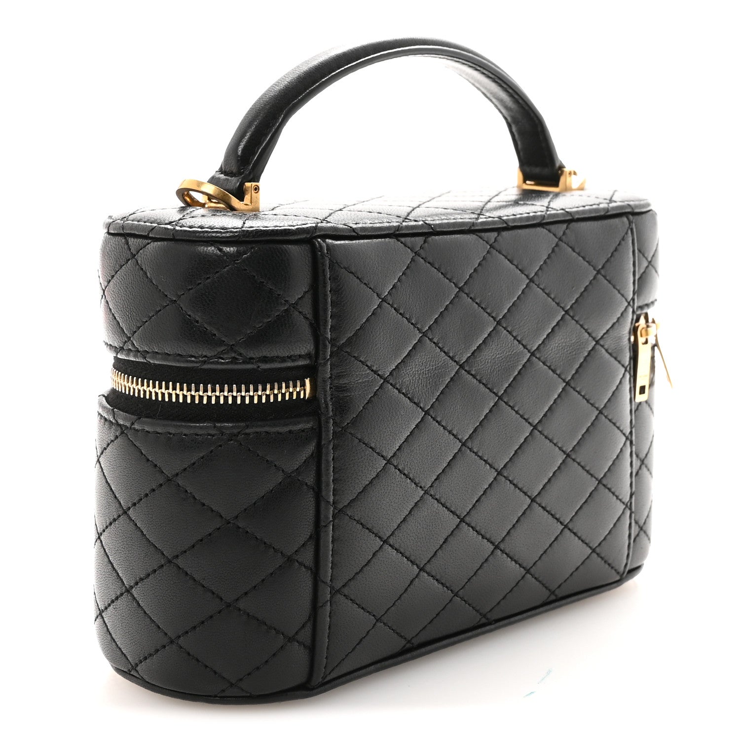 Lambskin Quilted Mini Gaby Vanity Case Black