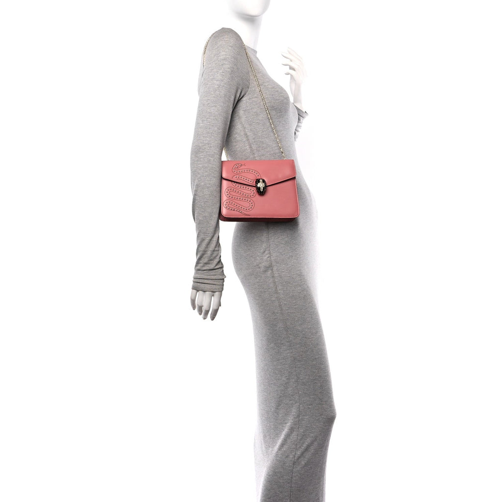 Nappa Embellished Serpenti Forever Crossbody Pink