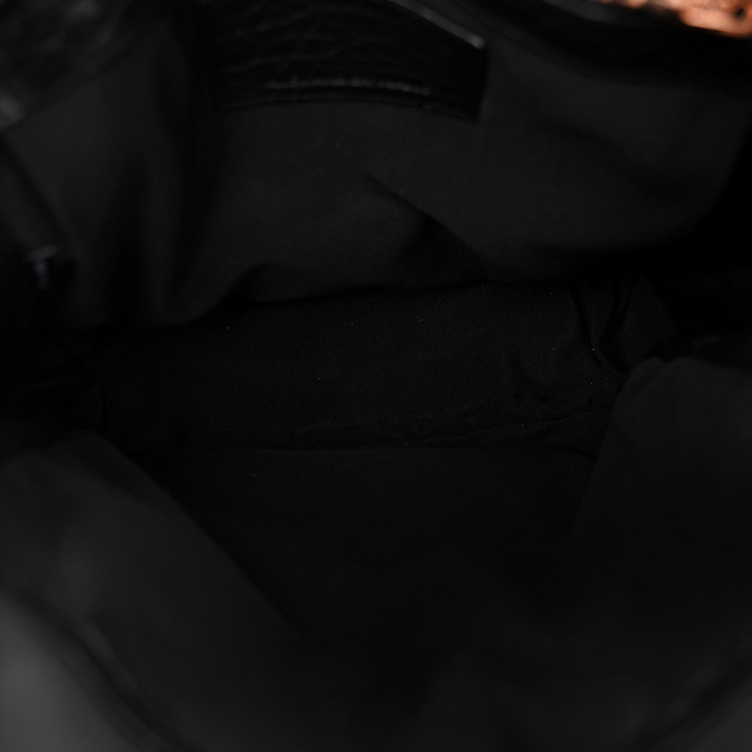 Pebbled Lambskin Dumbo Backpack Black Rose Gold Hardware
