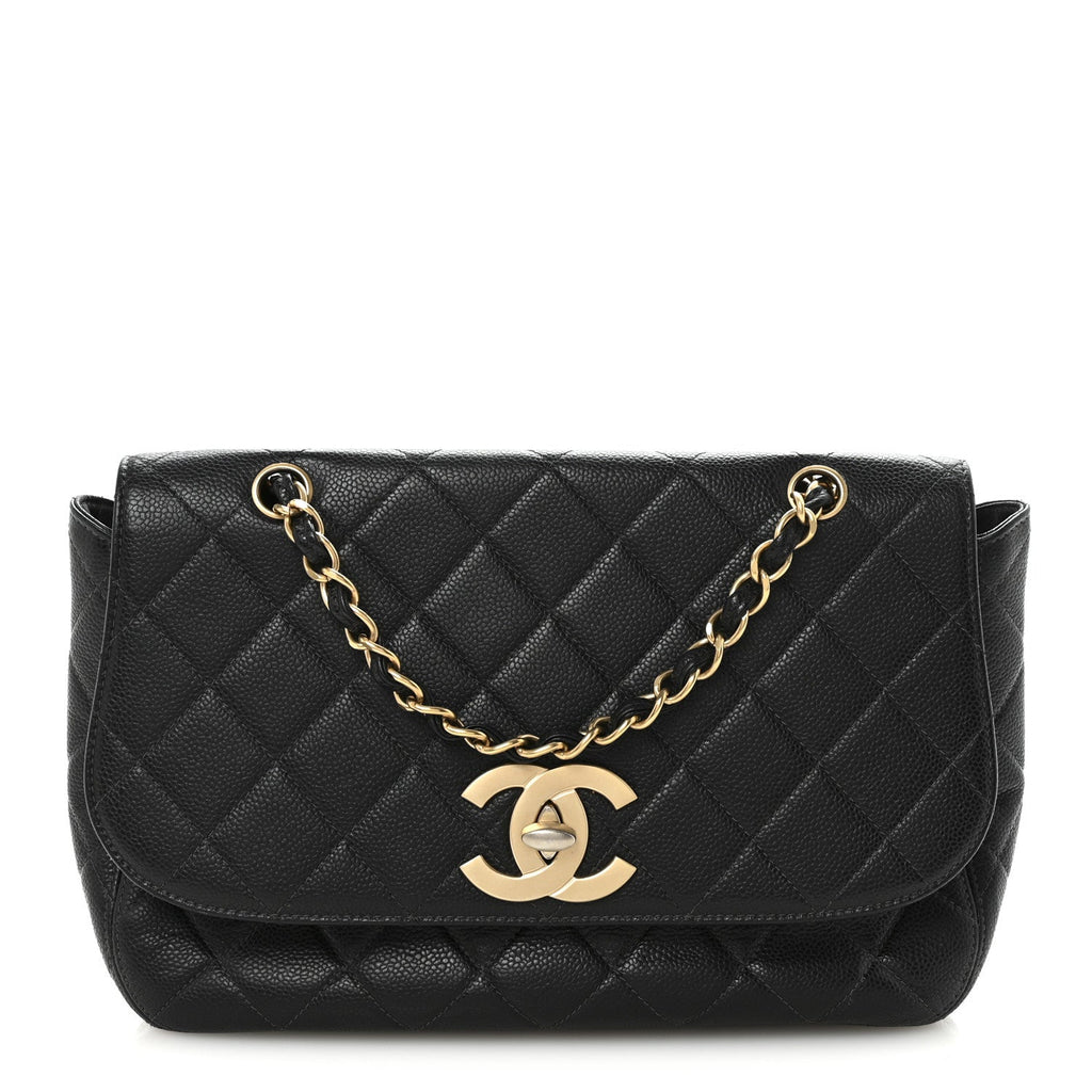 Caviar Quilted Jumbo Single Flap Black
