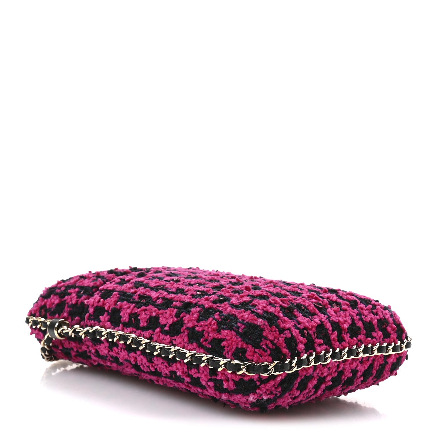 Tweed Chain Around Phone Holder Pink
