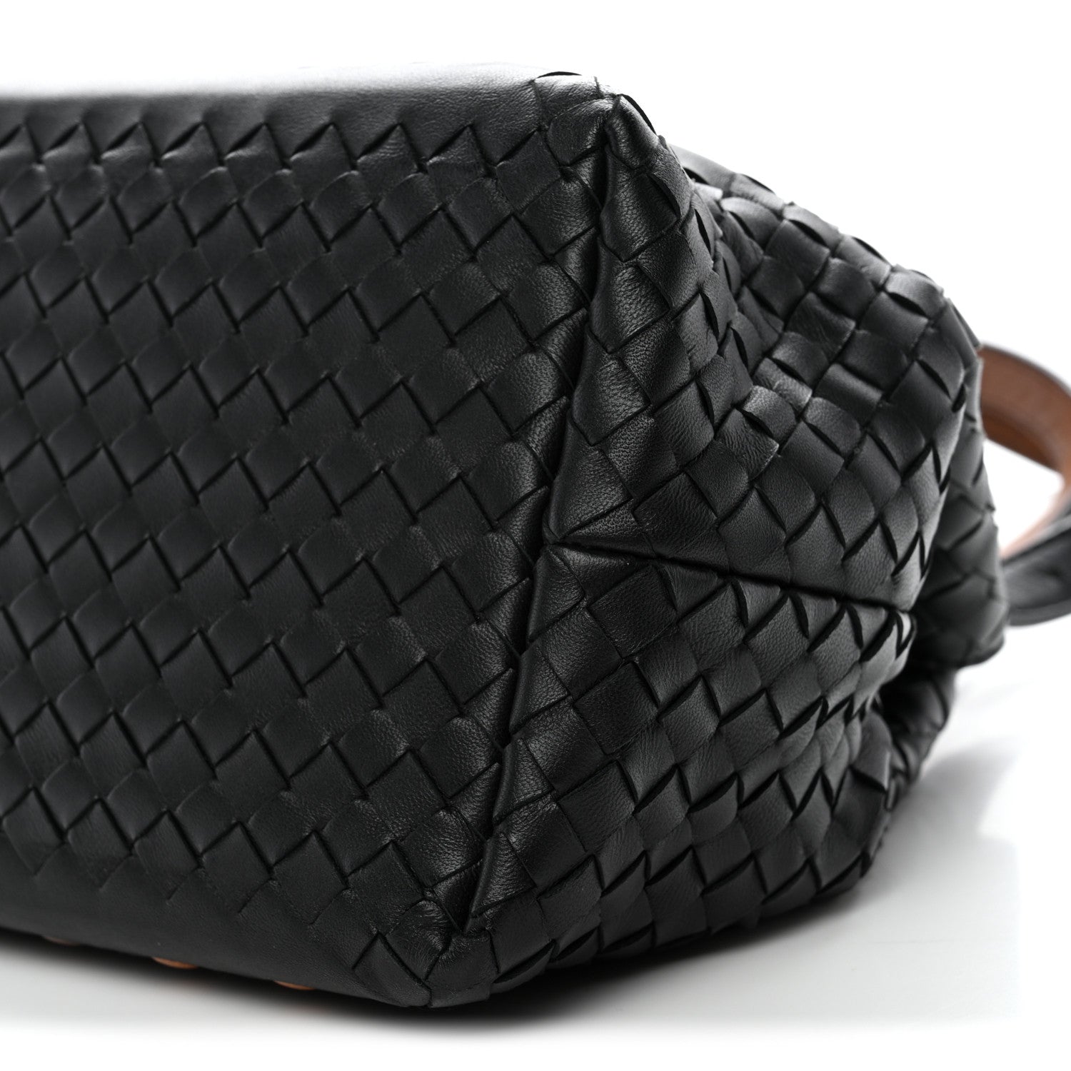 Nappa Intrecciato Perforated Small Cesta Tote Black Multicolor