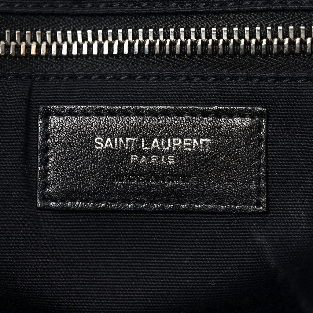 Raffia Linen Calfskin Rive Gauche Tote Black