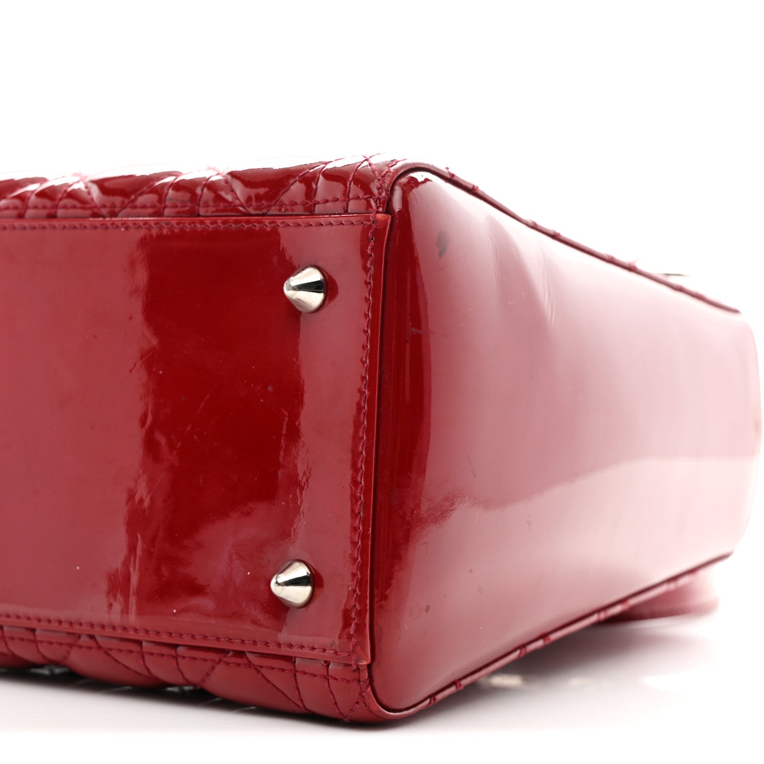 Patent Cannage Medium Lady Dior Red
