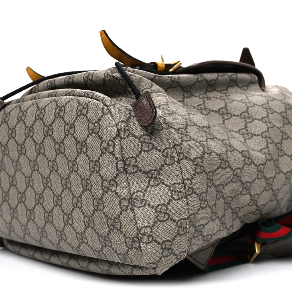 Soft GG Supreme Monogram Neo Vintage Double Buckle Backpack Beige New Acero Crop