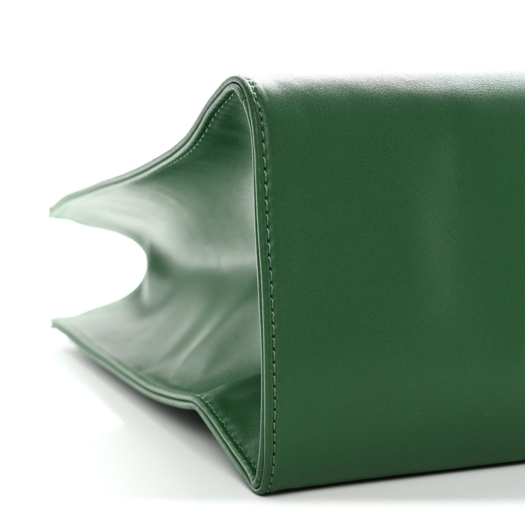 Vegan Leather Medium Shopping Bag Greenscreen