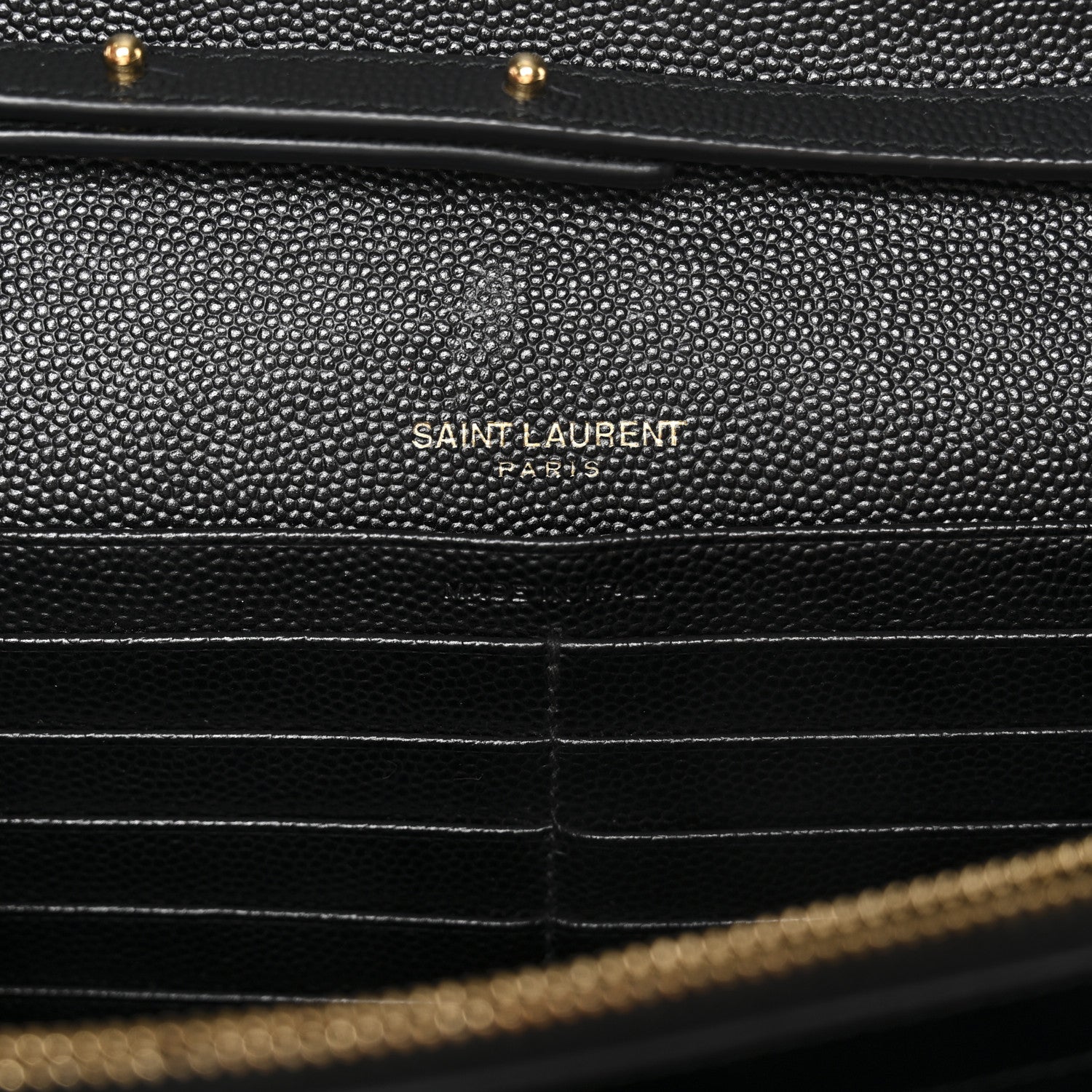 Grain De Poudre Matelasse Chevron Monogram Chain Wallet Black