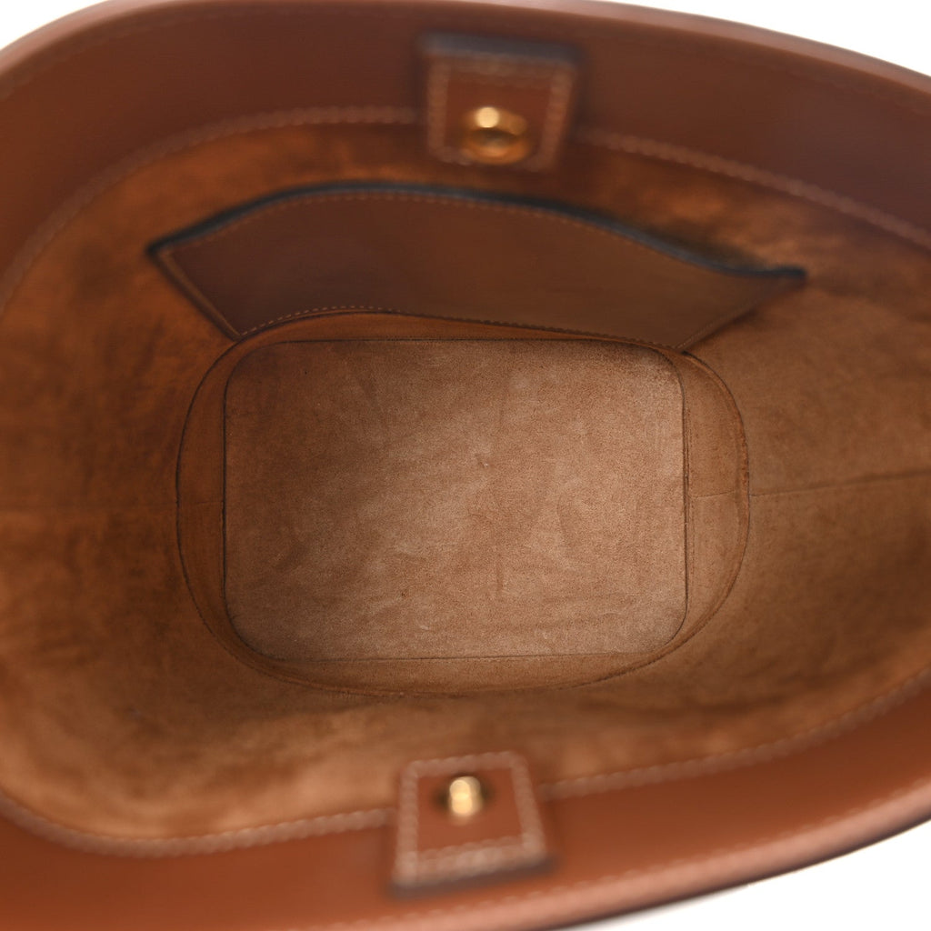 Smooth Calfskin Small Cuir Triomphe Bucket Bag Tan