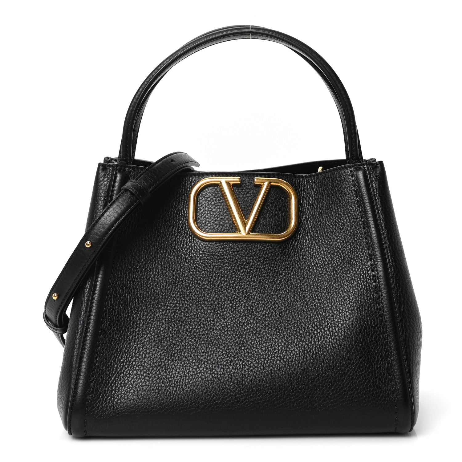 Soft Grainy Calfskin Alltime Medium Handbag Black