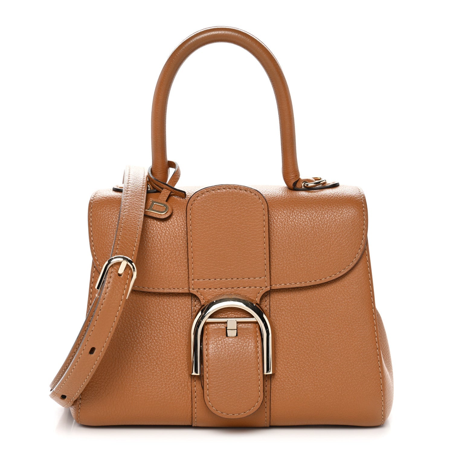 Grained Calfskin Mini Brillant Satchel Natural