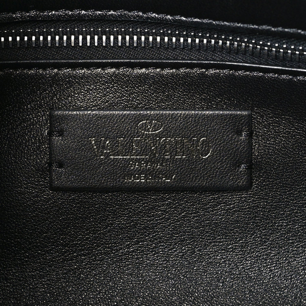Nappa Monochrome Large Roman Stud Shoulder Bag Black