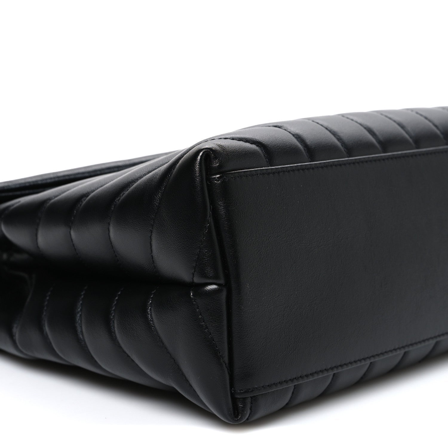 Calfskin Y Quilted Monogram Monochrome Medium Loulou Chain Satchel Black