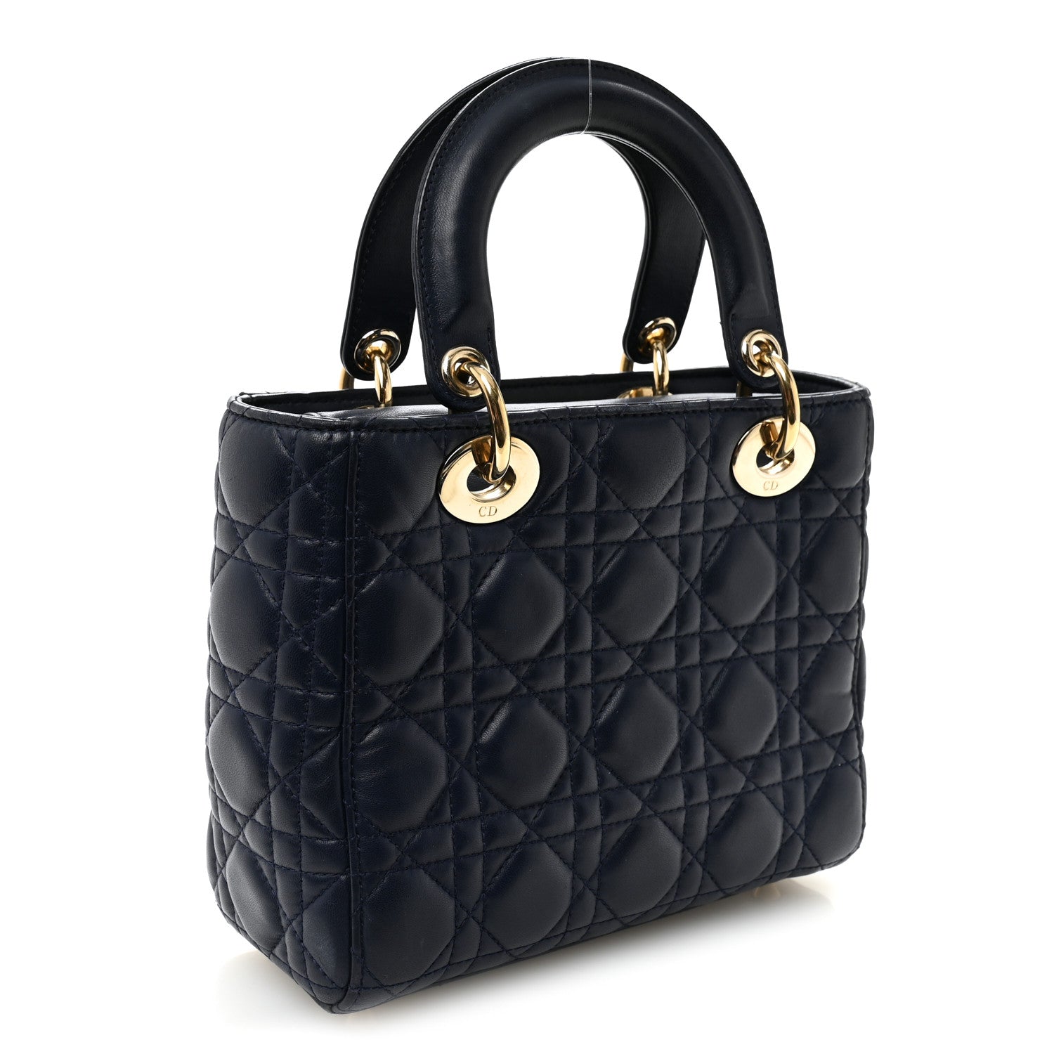 Lambskin Cannage Small Lucky Badges My Lady Dior Navy