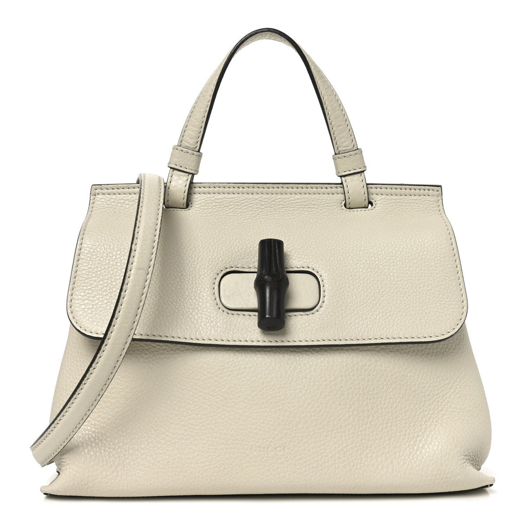 Cellarius Calfskin Small Bamboo Daily Top Handle Bag Mystic White
