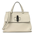 Cellarius Calfskin Small Bamboo Daily Top Handle Bag Mystic White