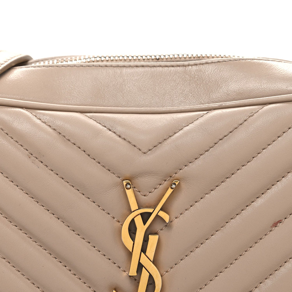 Calfskin Matelasse Monogram Lou Camera Bag Dark Beige